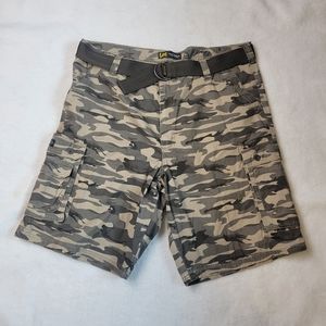 Men's Lee Camo Cargo Belted Shorts Sz 42